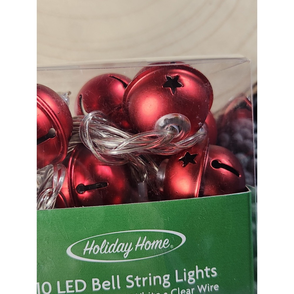 Holiday Home LED Red Bell String Lights For Indoor Use Only ~NEW~RARE - Picture 2 of 3